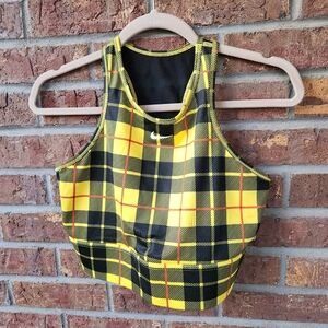 Nike Crop Top- Yellow Plaid